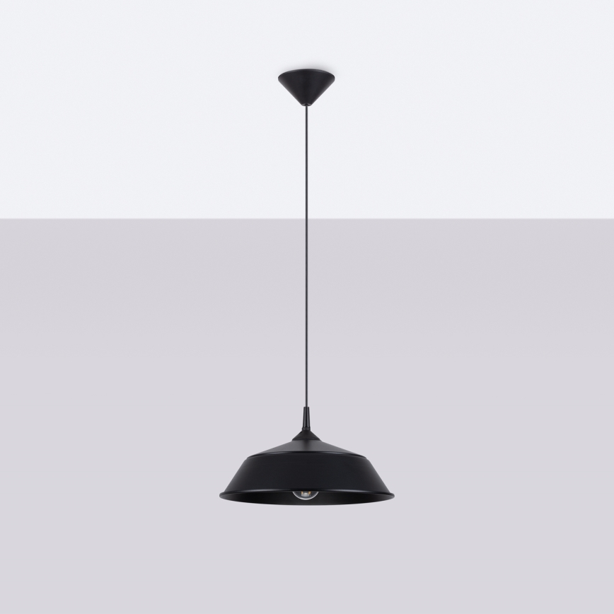 Lámpara colgante FRIKA 1xE27/15W/230V diá. 34 cm negro