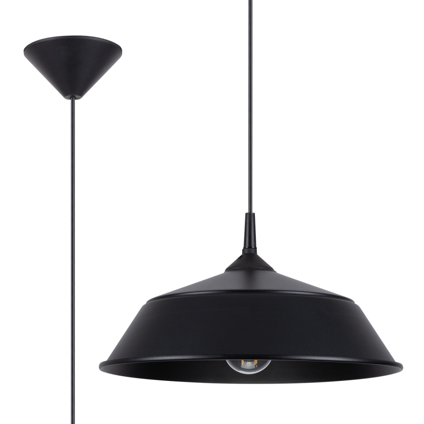 Lámpara colgante FRIKA 1xE27/15W/230V diá. 34 cm negro
