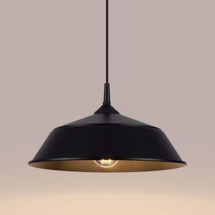Lámpara colgante FRIKA 1xE27/15W/230V diá. 34 cm negro