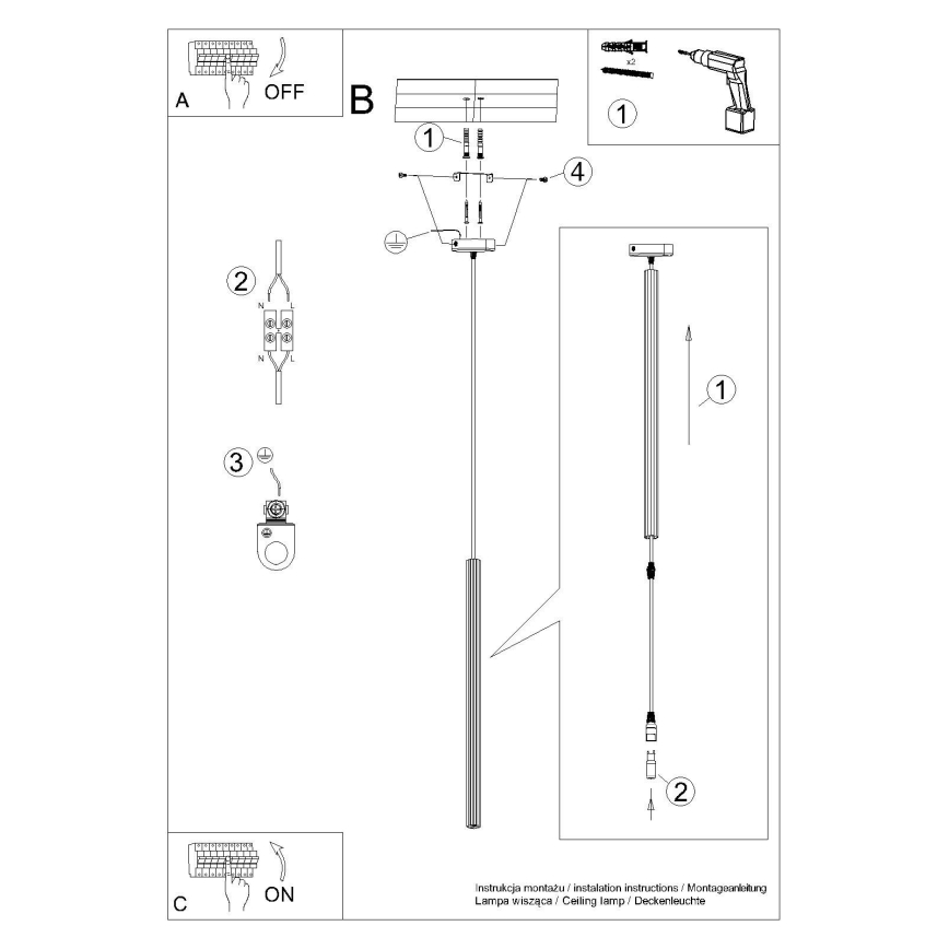 Lámpara colgante ARCHE 1xG9/8W/230V negro