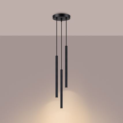 Lámpara colgante ARCHE 3xG9/8W/230V negro
