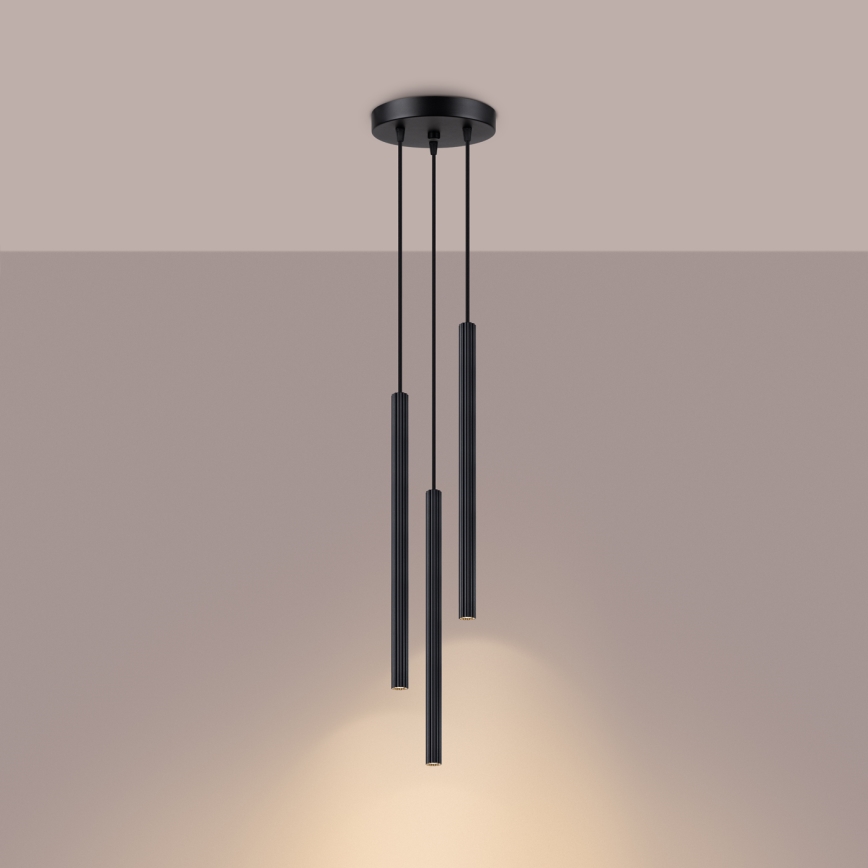 Lámpara colgante ARCHE 3xG9/8W/230V negro