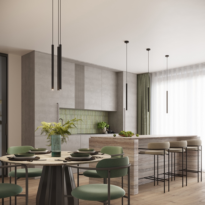 Lámpara colgante ARCHE 3xG9/8W/230V negro