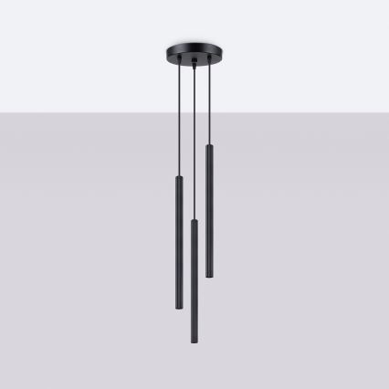 Lámpara colgante ARCHE 3xG9/8W/230V negro