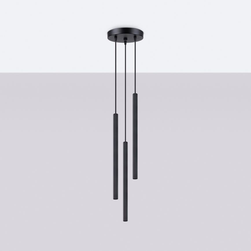Lámpara colgante ARCHE 3xG9/8W/230V negro