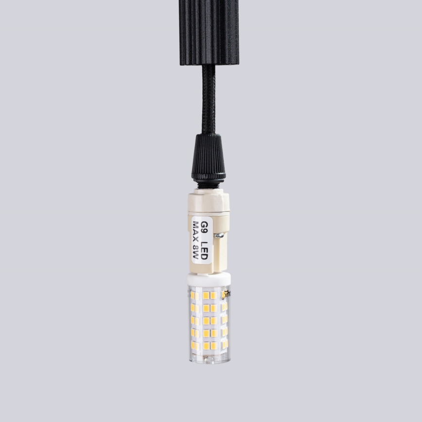 Lámpara colgante ARCHE 3xG9/8W/230V negro