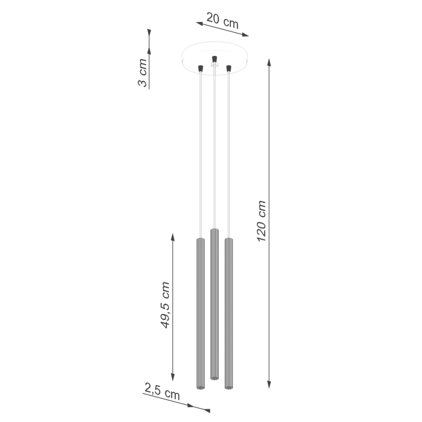 Lámpara colgante ARCHE 3xG9/8W/230V dorado