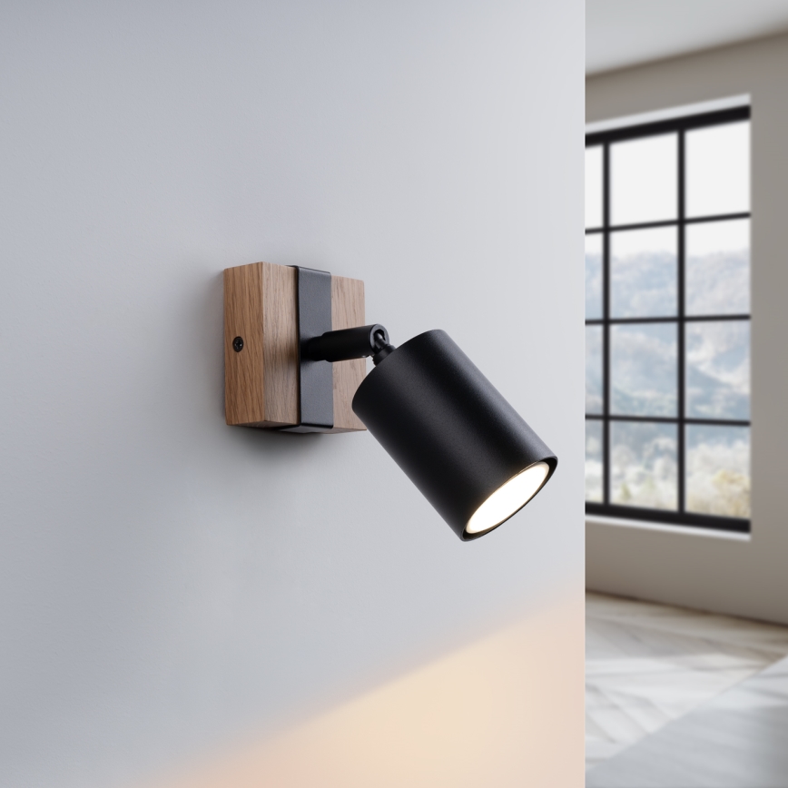 Foco de pared FAGER 1xGU10/10W/230V negro