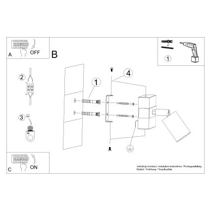 Foco de pared FAGER 1xGU10/10W/230V negro