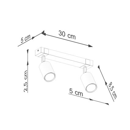 Foco FAGER 2xGU10/10W/230V negro