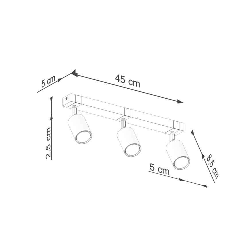 Foco FAGER 3xGU10/10W/230V negro