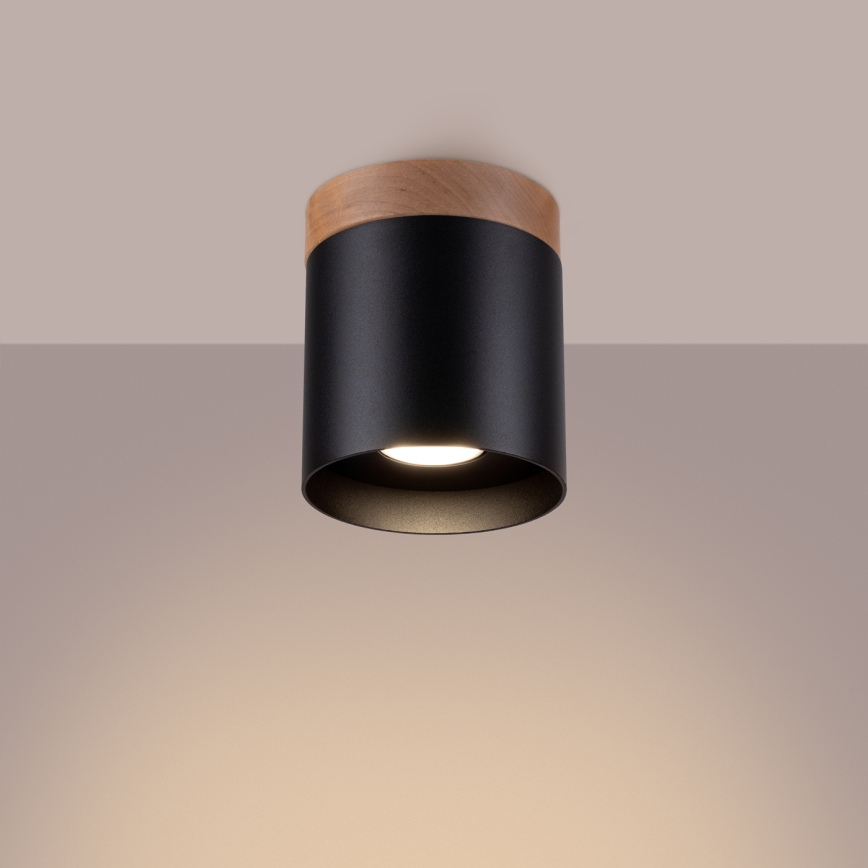 Foco RIF 1xGU10/10W/230V diá. 12 cm negro