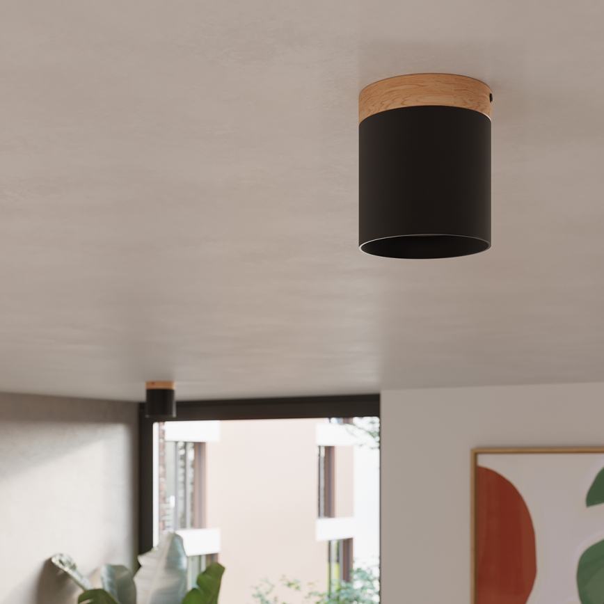 Foco RIF 1xGU10/10W/230V diá. 12 cm negro