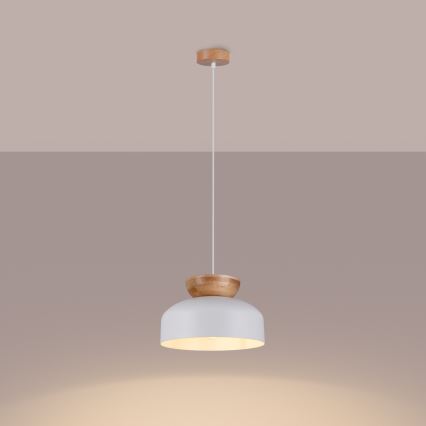Lámpara colgante MARION 1xE27/15W/230V diá. 29,5 cm blanco