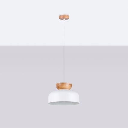 Lámpara colgante MARION 1xE27/15W/230V diá. 29,5 cm blanco