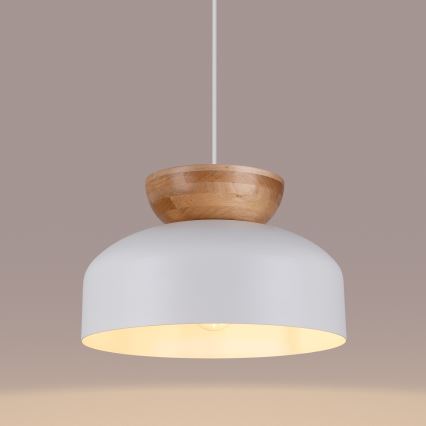 Lámpara colgante MARION 1xE27/15W/230V diá. 29,5 cm blanco