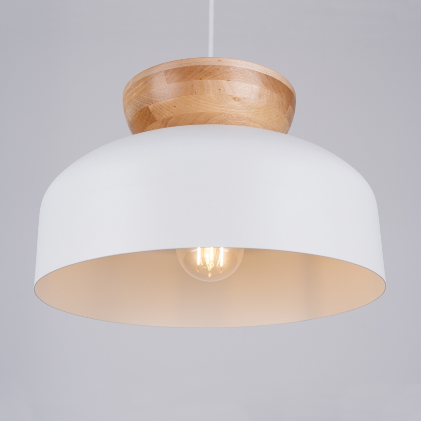 Lámpara colgante MARION 1xE27/15W/230V diá. 29,5 cm blanco