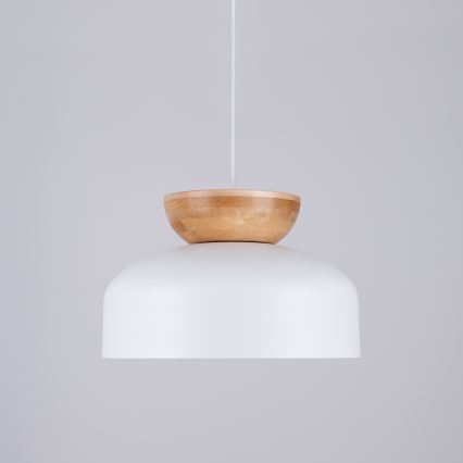 Lámpara colgante MARION 1xE27/15W/230V diá. 29,5 cm blanco