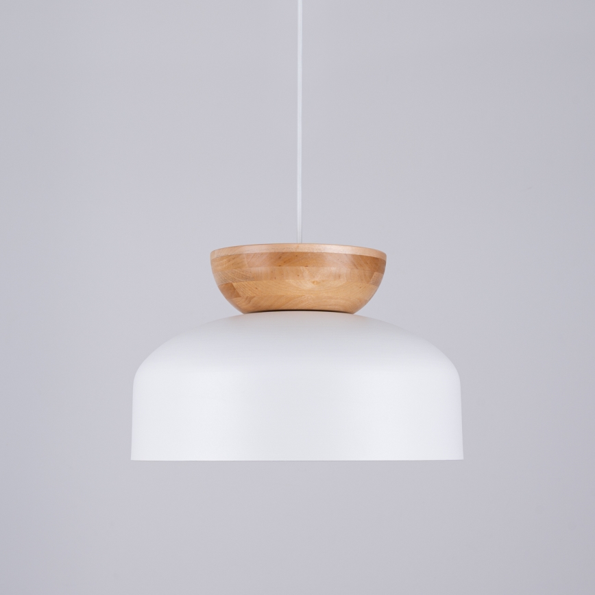 Lámpara colgante MARION 1xE27/15W/230V diá. 29,5 cm blanco