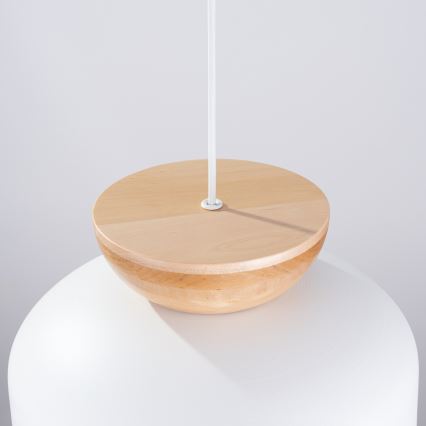 Lámpara colgante MARION 1xE27/15W/230V diá. 29,5 cm blanco
