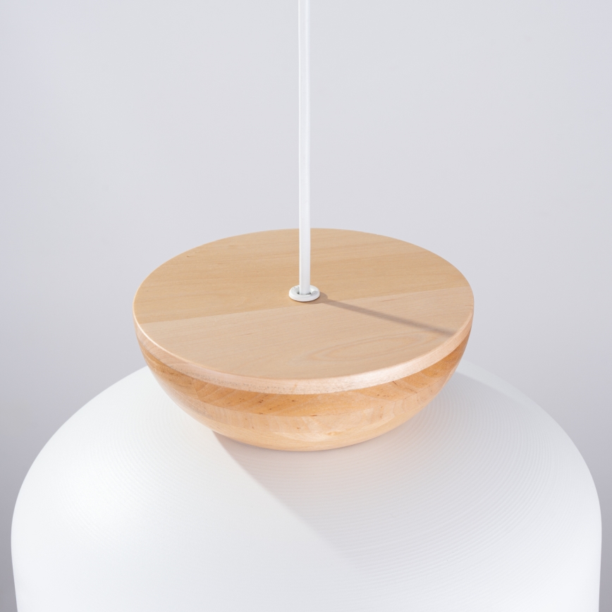 Lámpara colgante MARION 1xE27/15W/230V diá. 29,5 cm blanco
