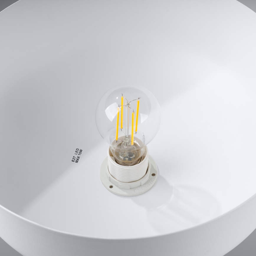 Lámpara colgante MARION 1xE27/15W/230V diá. 29,5 cm blanco