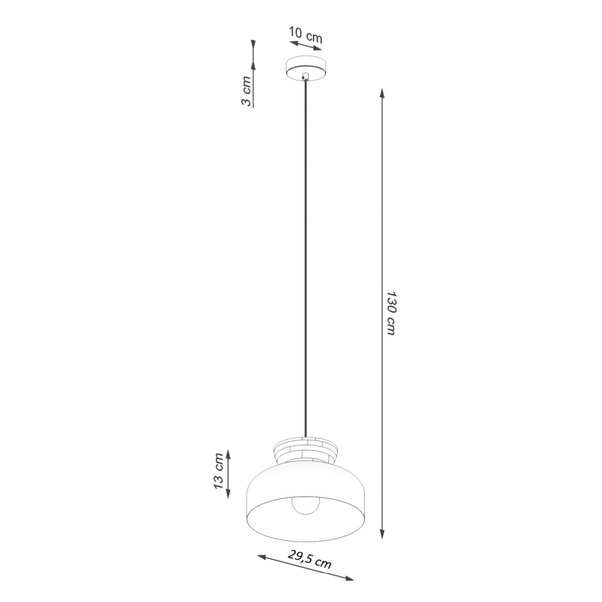 Lámpara colgante MARION 1xE27/15W/230V diá. 29,5 cm blanco