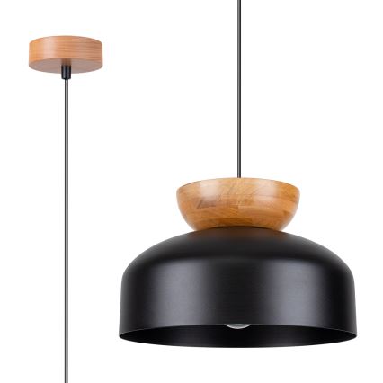 Lámpara colgante MARION 1xE27/15W/230V diá. 29,5 cm negro