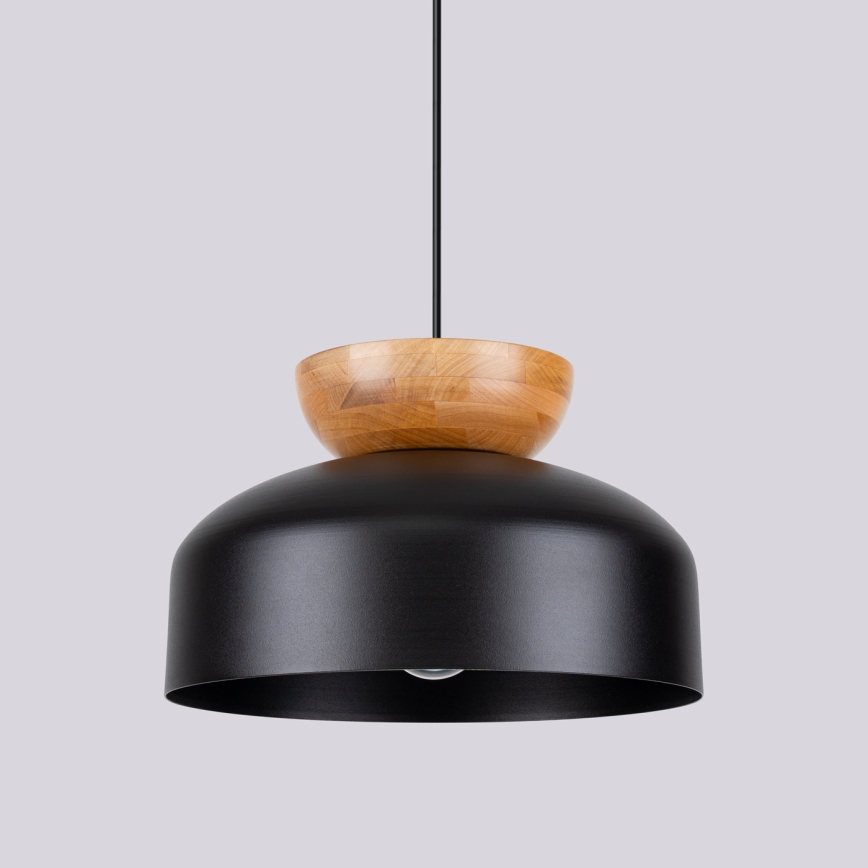Lámpara colgante MARION 1xE27/15W/230V diá. 29,5 cm negro