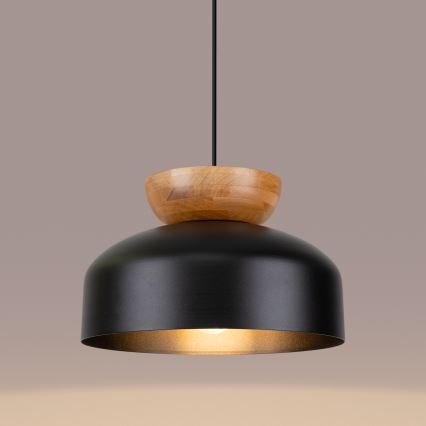 Lámpara colgante MARION 1xE27/15W/230V diá. 29,5 cm negro