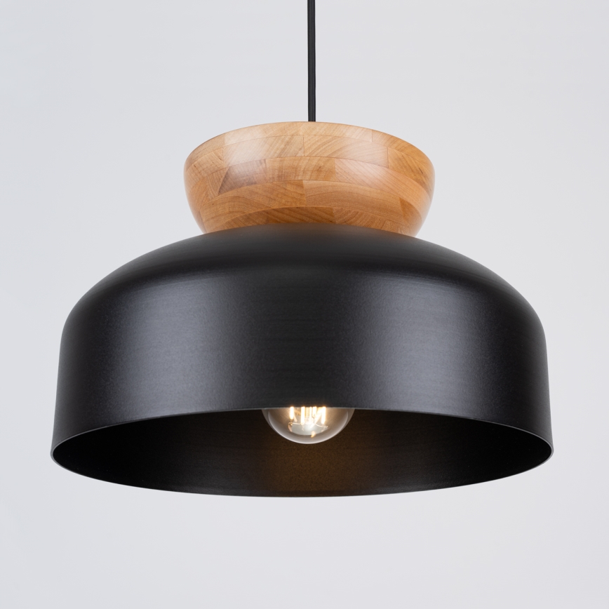 Lámpara colgante MARION 1xE27/15W/230V diá. 29,5 cm negro