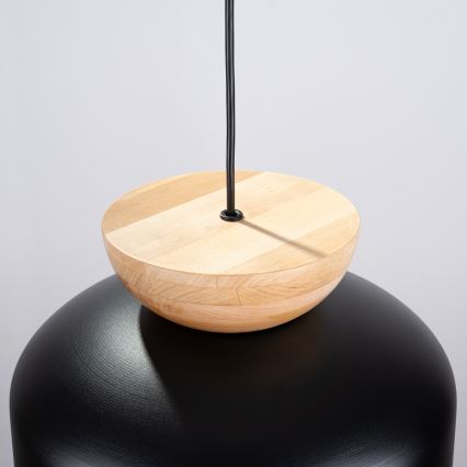 Lámpara colgante MARION 1xE27/15W/230V diá. 29,5 cm negro
