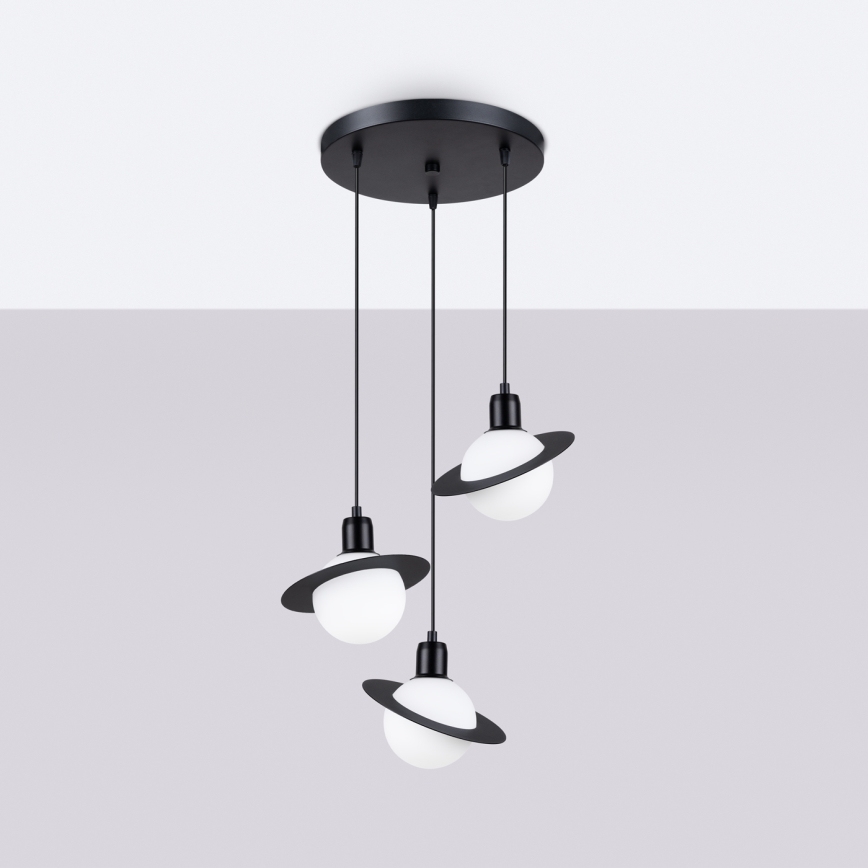 Lámpara colgante HYPERION 3xG9/8W/230V negro