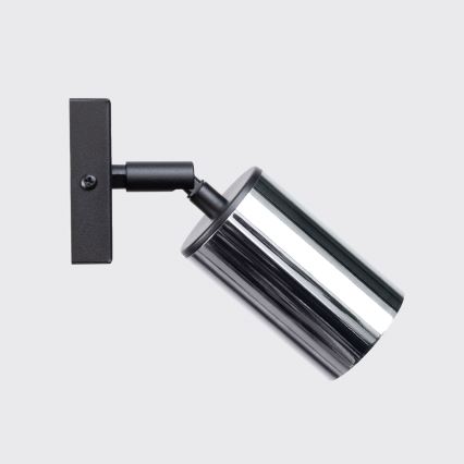 Foco de pared WINX 1xGU10/10W/230V negro/cromo brillante