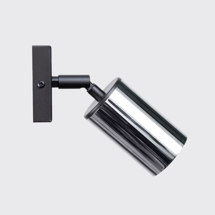 Foco de pared WINX 1xGU10/10W/230V negro/cromo brillante
