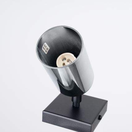Foco de pared WINX 1xGU10/10W/230V negro/cromo brillante