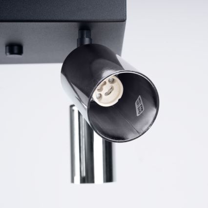 Foco WINX 4xGU10/10W/230V negro/cromo brillante