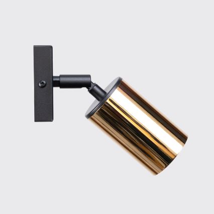 Foco de pared WINX 1xGU10/10W/230V negro/dorado