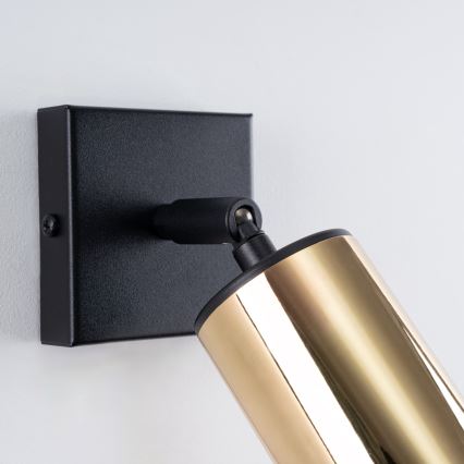 Foco de pared WINX 1xGU10/10W/230V negro/dorado