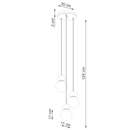 Lámpara colgante PEKKA 3xG9/8W/230V blanco