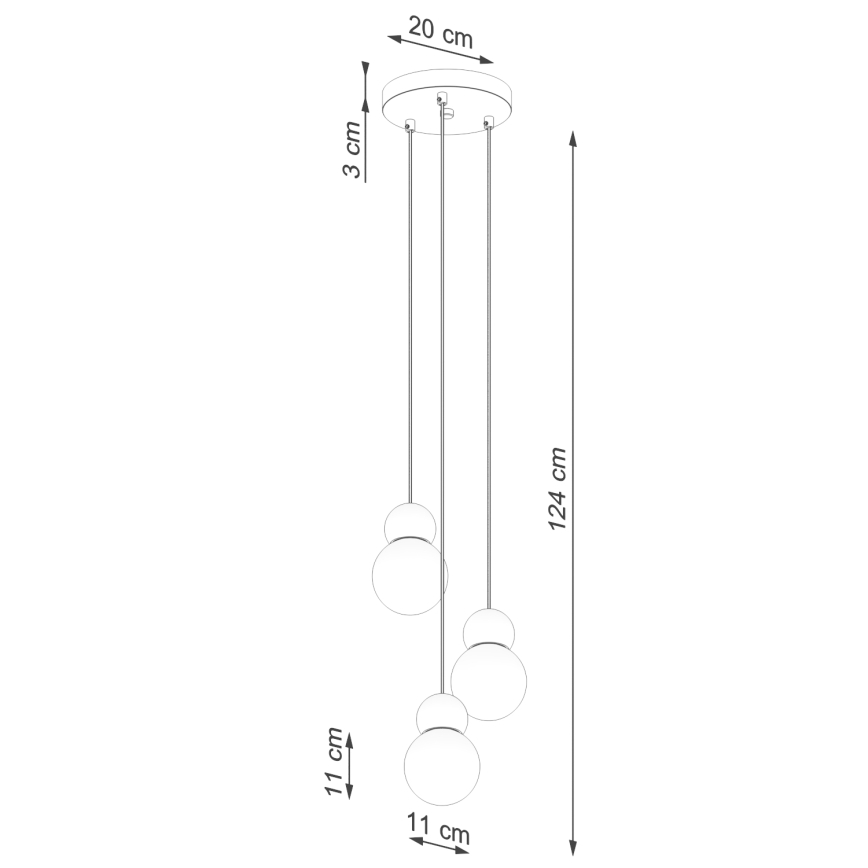 Lámpara colgante PEKKA 3xG9/8W/230V blanco