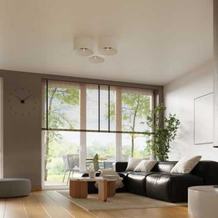 Plafón TELESTO 1xE27/15W/230V diá. 35 cm blanco/marrón