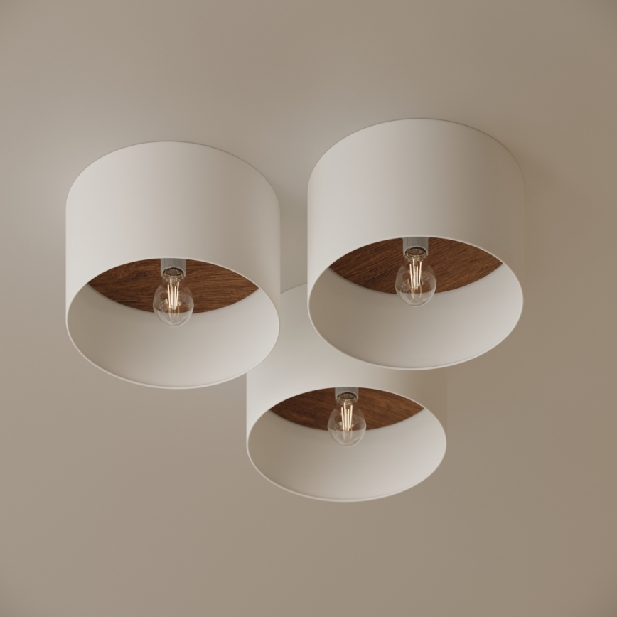 Plafón TELESTO 1xE27/15W/230V diá. 35 cm blanco/marrón