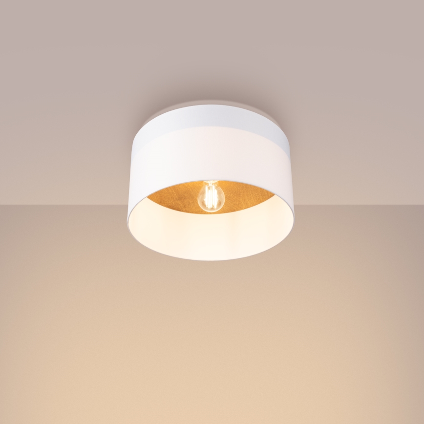 Plafón TELESTO 1xE27/15W/230V diá. 35 cm blanco/beige