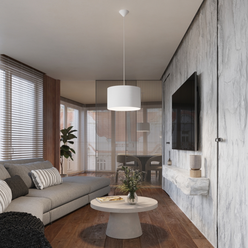 Lámpara colgante NOVA 1xE27/15W/230V diá. 30 cm blanco