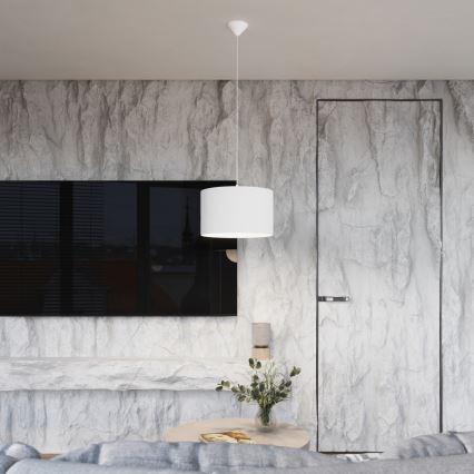 Lámpara colgante NOVA 1xE27/15W/230V diá. 30 cm blanco