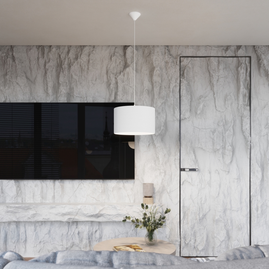 Lámpara colgante NOVA 1xE27/15W/230V diá. 30 cm blanco