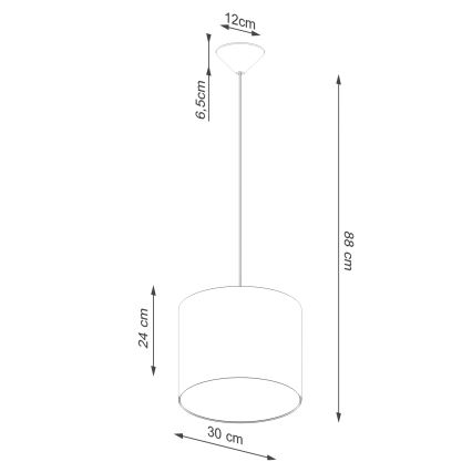 Lámpara colgante NOVA 1xE27/15W/230V diá. 30 cm blanco