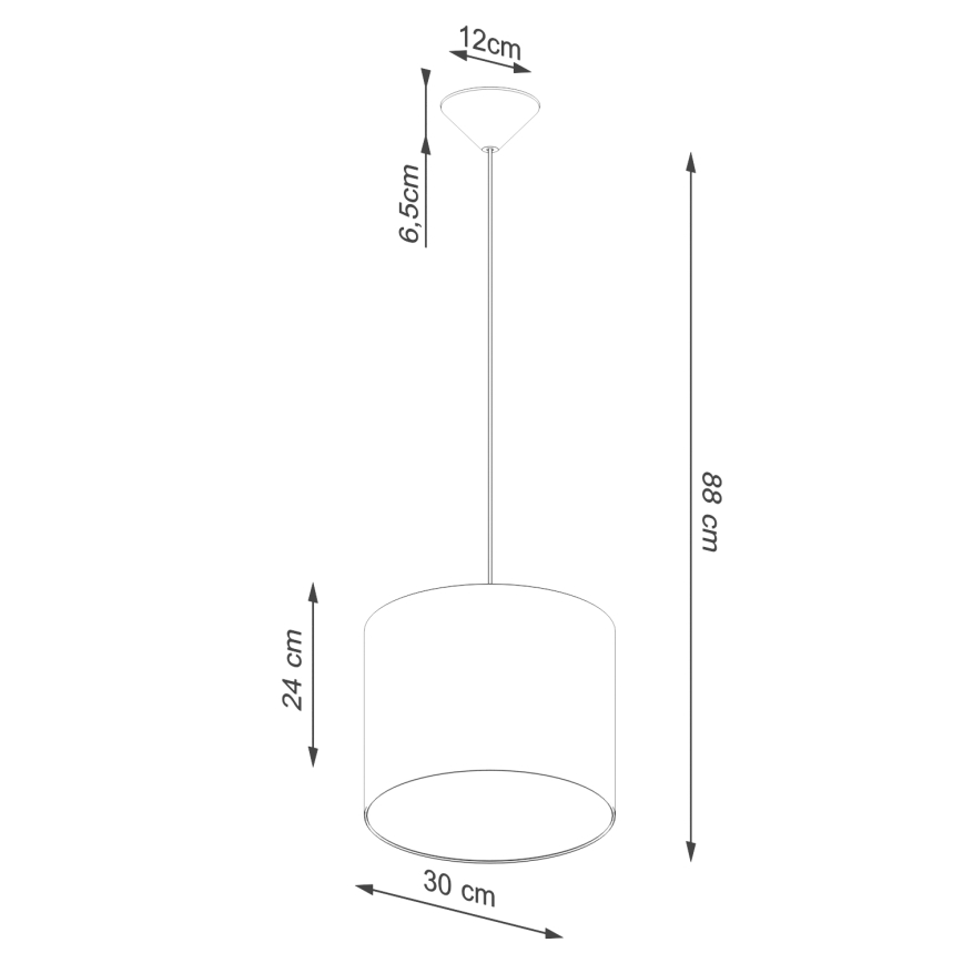 Lámpara colgante NOVA 1xE27/15W/230V diá. 30 cm blanco