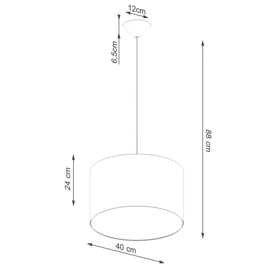 Lámpara colgante NOVA 1xE27/15W/230V diá. 40 cm blanco